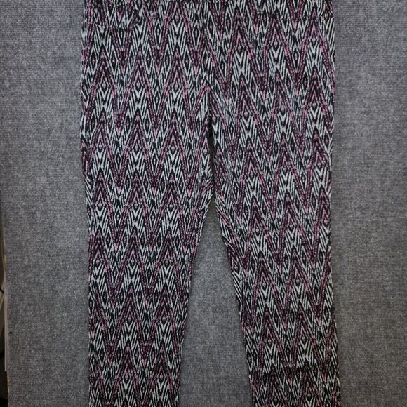 Levi's Mid Rise Skinny Jeans Cotton Stretch Fabric 14 W32 Black Tab Pink Pattern - Picture 1 of 16